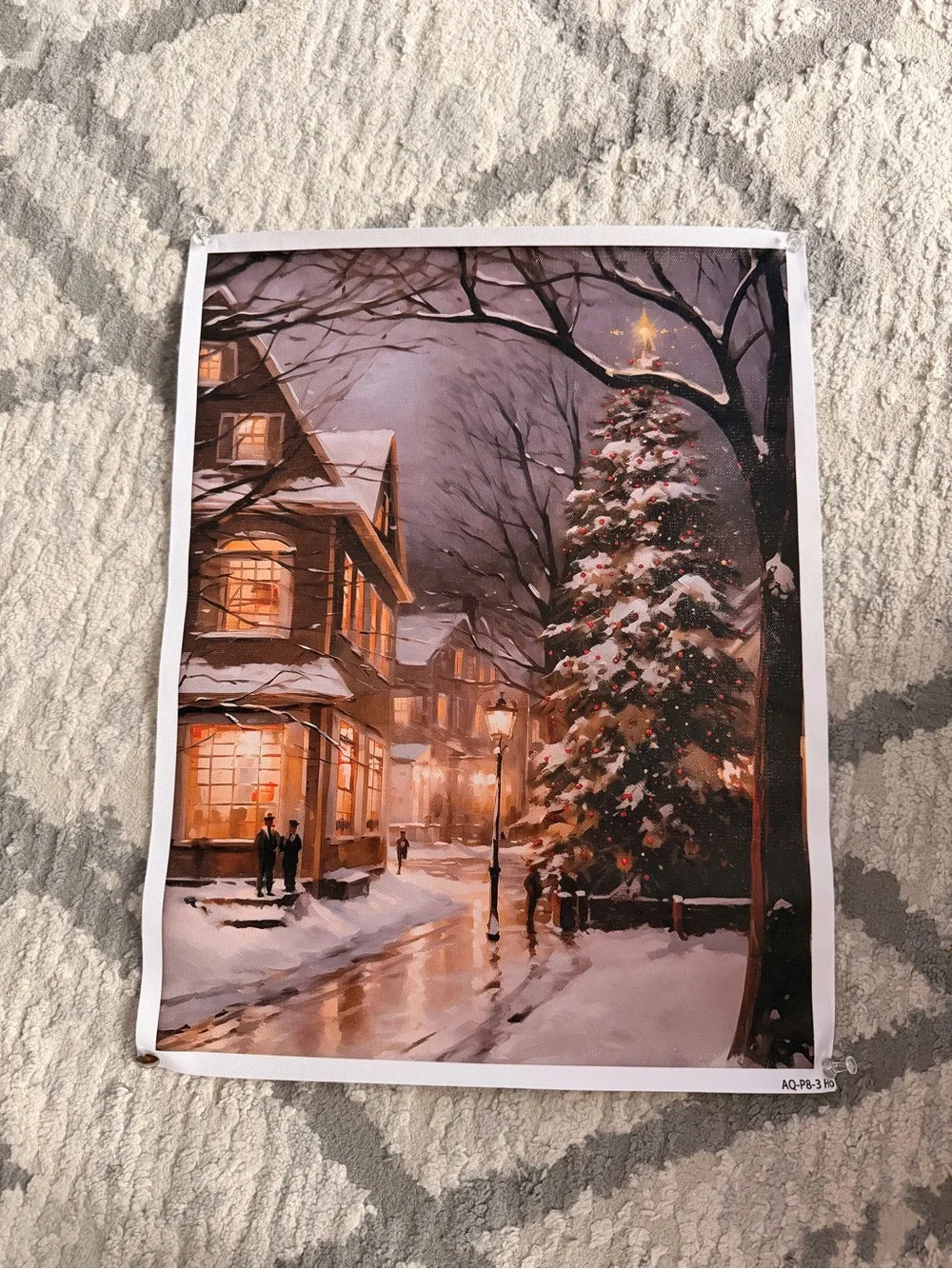 VINTAGE Christmas Canvas Wall Art Landscape Painting